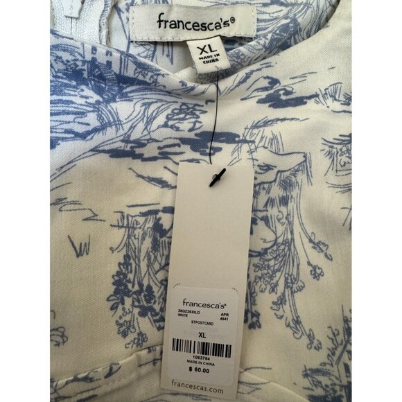 Francesca’s Blue Toile Print Midi Dress – Size XL - Picture 4 of 6
